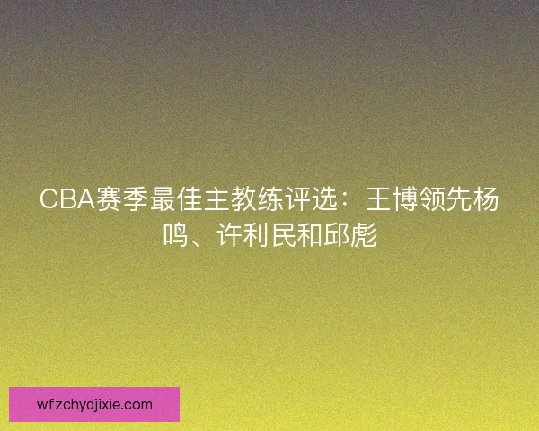 CBA赛季最佳主教练评选：王博领先杨鸣、许利民和邱彪